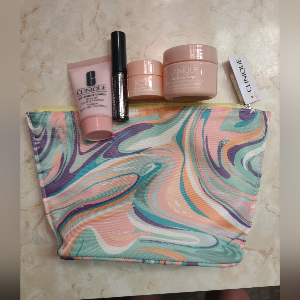 Clinique Makeup Bag filled with goodies